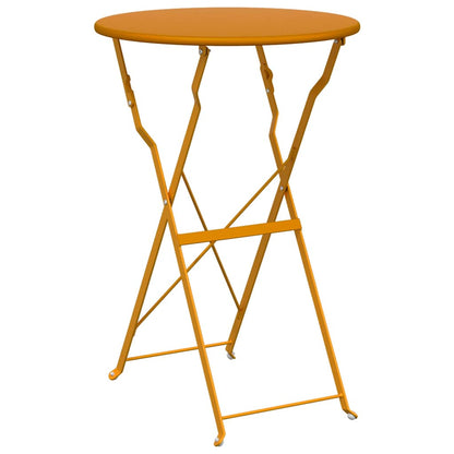 Vouw Bistro Set 3 pcs Mosterdgeel Staal