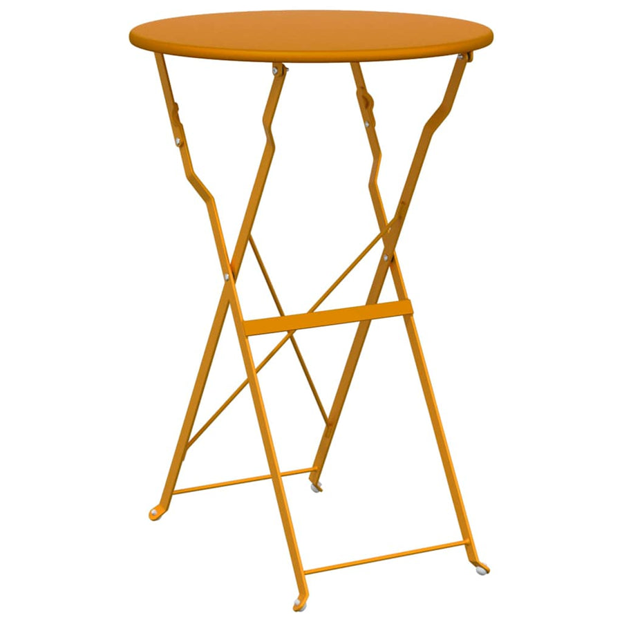 Vouw Bistro Set 3 pcs Mosterdgeel Staal