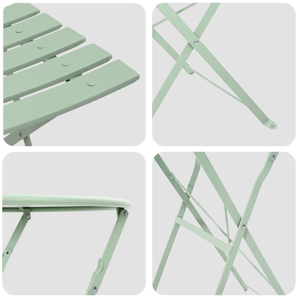Vouw Bistro Set 3 pcs Sea foam Staal