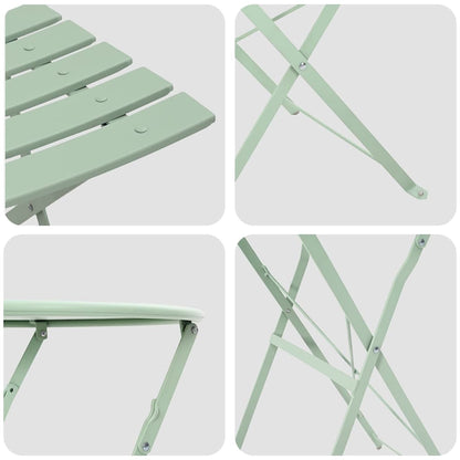 Vouw Bistro Set 3 pcs Sea foam Staal