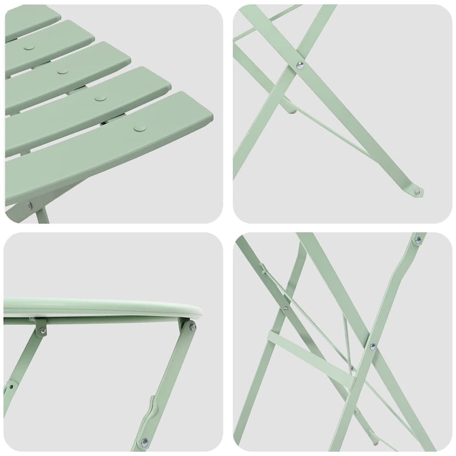 Vouw Bistro Set 3 pcs Sea foam Staal