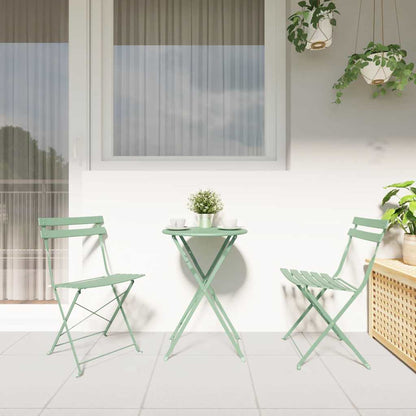 Vouw Bistro Set 3 pcs Sea foam Staal