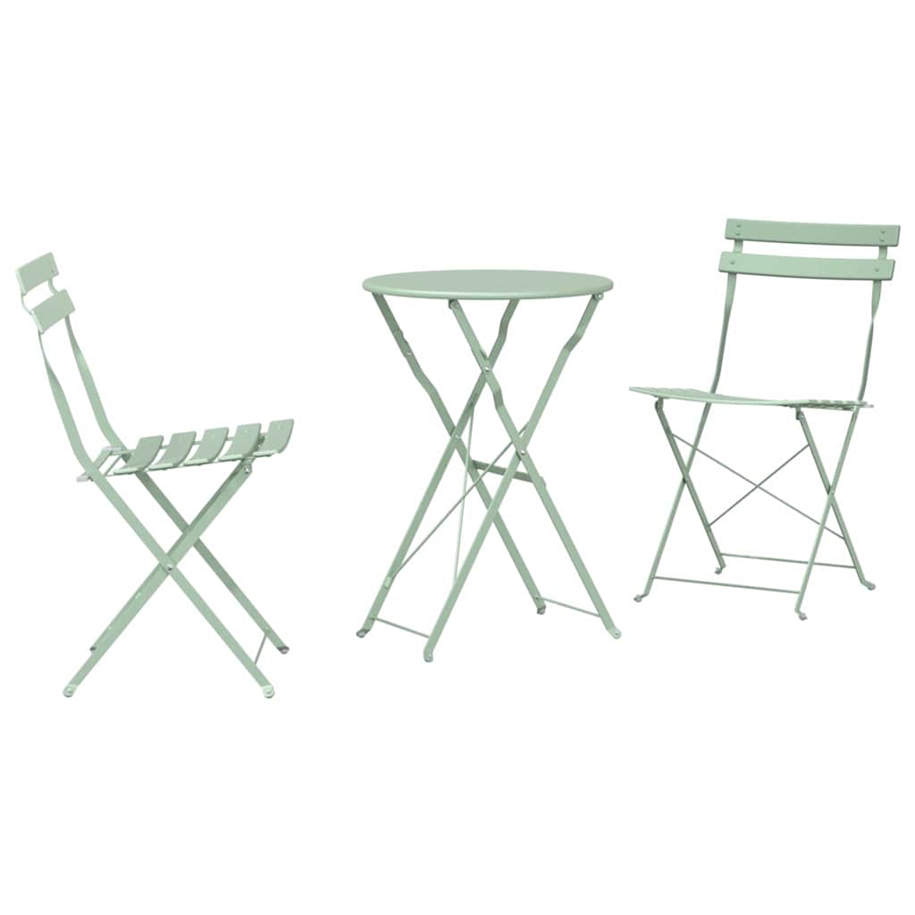 Vouw Bistro Set 3 pcs Sea foam Staal