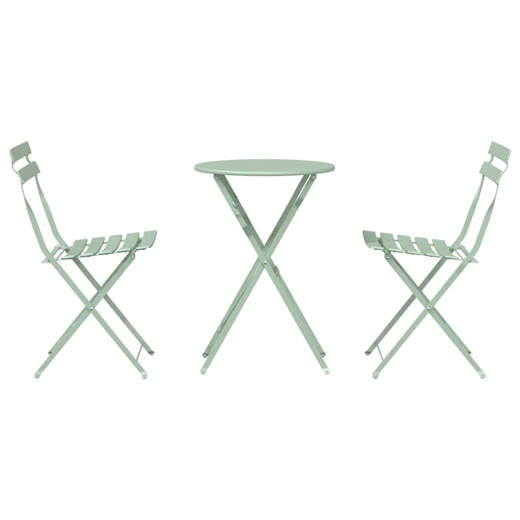 Vouw Bistro Set 3 pcs Sea foam Staal
