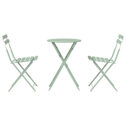 Vouw Bistro Set 3 pcs Sea foam Staal
