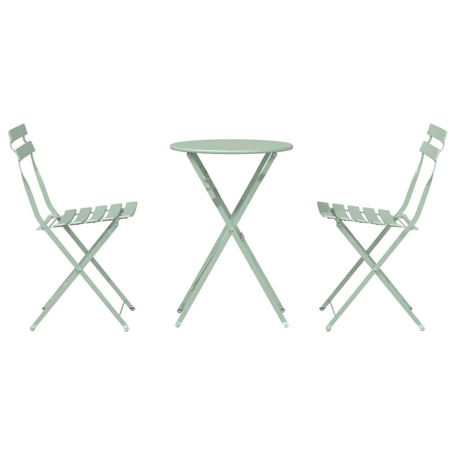 Vouw Bistro Set 3 pcs Sea foam Staal