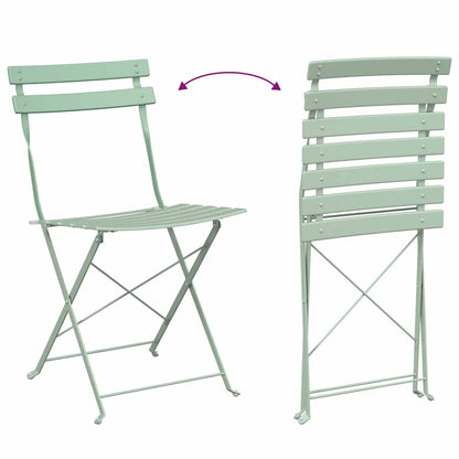 Vouw Bistro Set 3 pcs Sea foam Staal