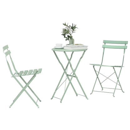 Vouw Bistro Set 3 pcs Sea foam Staal