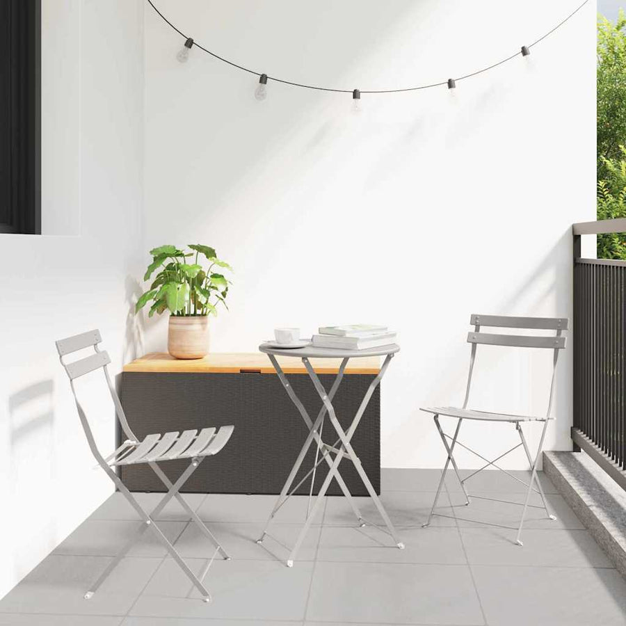 Vouw Bistro Set 3 pcs Beige Staal