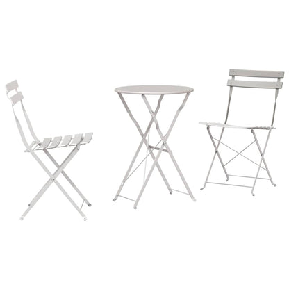 Vouw Bistro Set 3 pcs Beige Staal