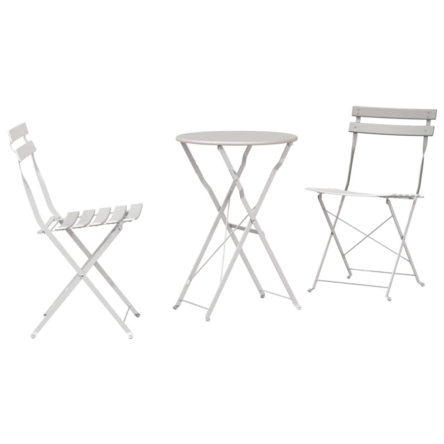Vouw Bistro Set 3 pcs Beige Staal