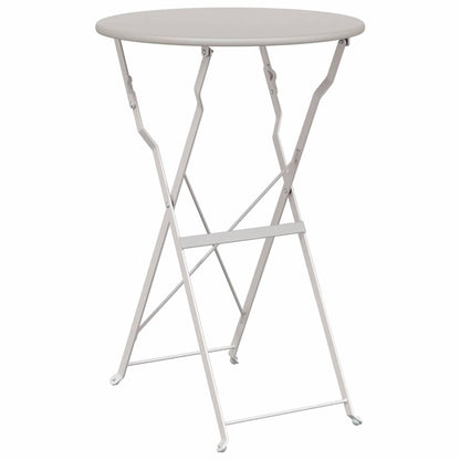 Vouw Bistro Set 3 pcs Beige Staal