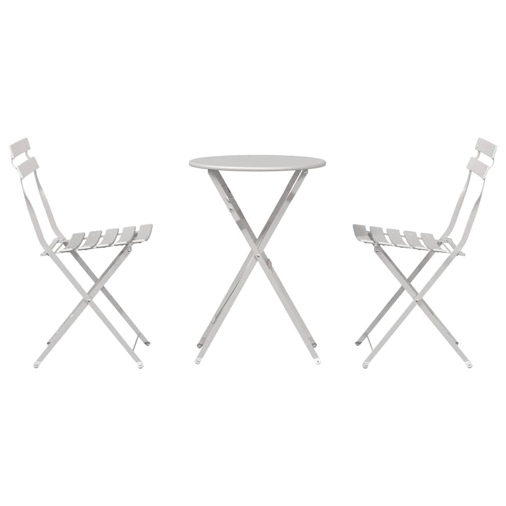 Vouw Bistro Set 3 pcs Beige Staal