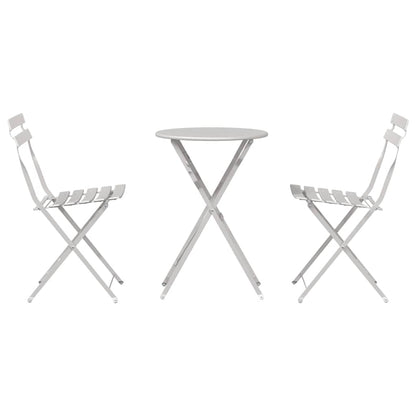 Vouw Bistro Set 3 pcs Beige Staal