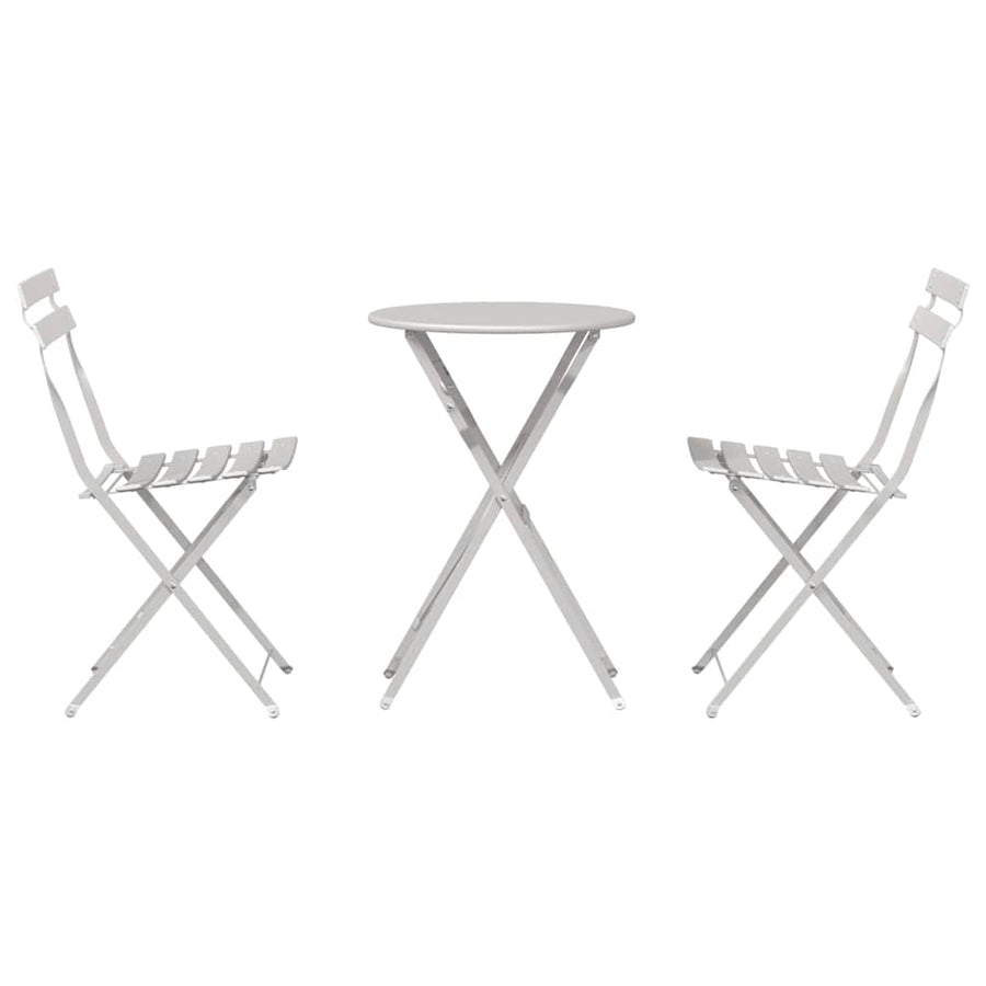 Vouw Bistro Set 3 pcs Beige Staal