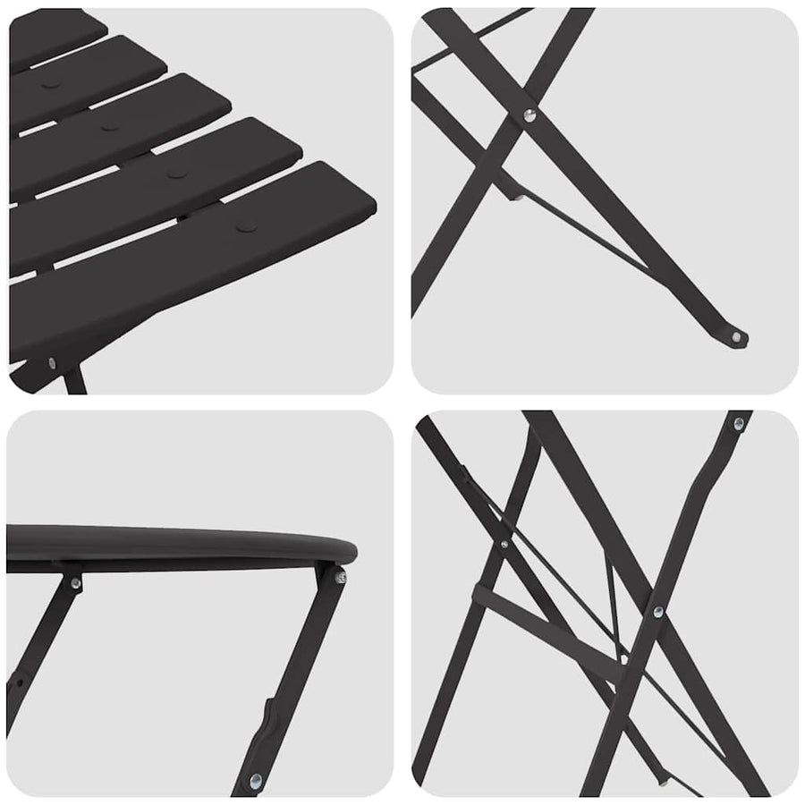 Vouw Bistro Set 3 pcs Antraciet Staal