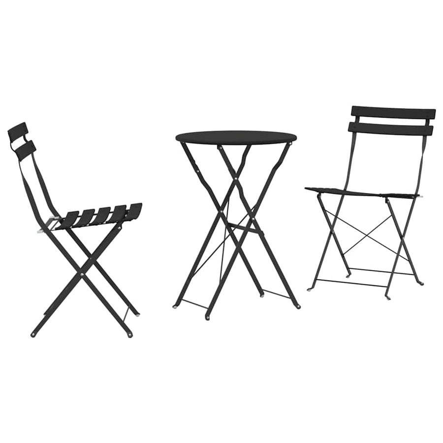 Vouw Bistro Set 3 pcs Antraciet Staal