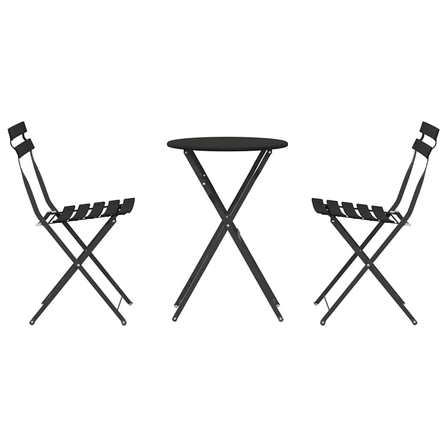 Vouw Bistro Set 3 pcs Antraciet Staal