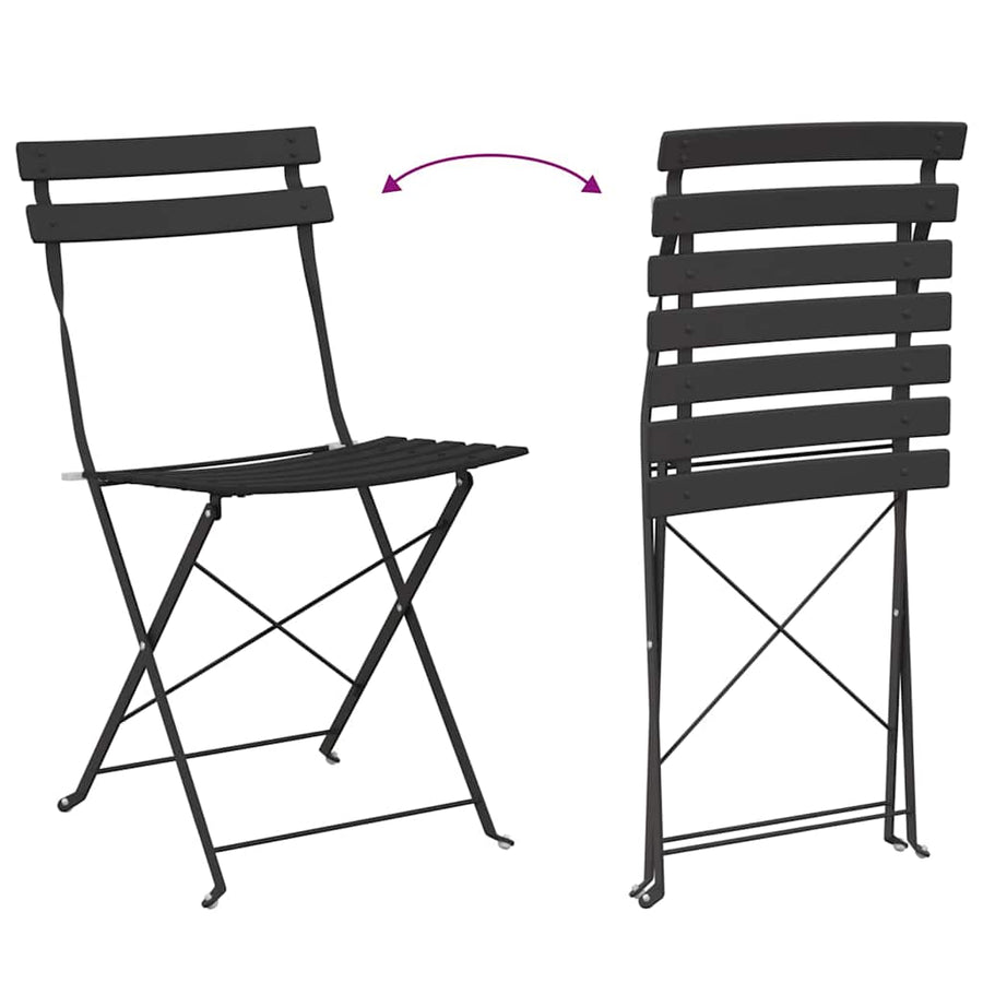 Vouw Bistro Set 3 pcs Antraciet Staal