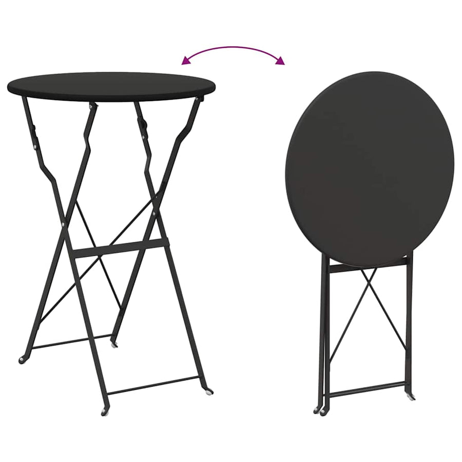 Vouw Bistro Set 3 pcs Antraciet Staal