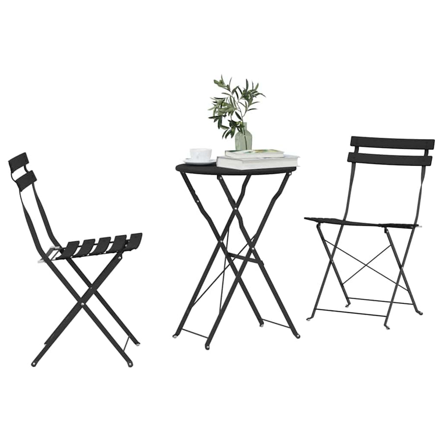 Vouw Bistro Set 3 pcs Antraciet Staal