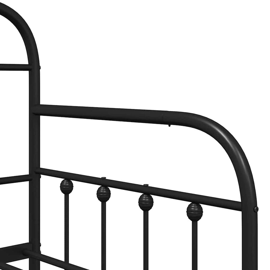 Bedframe voor een daybed met hoofdeinde Zwart 75 x 190 cm Staal