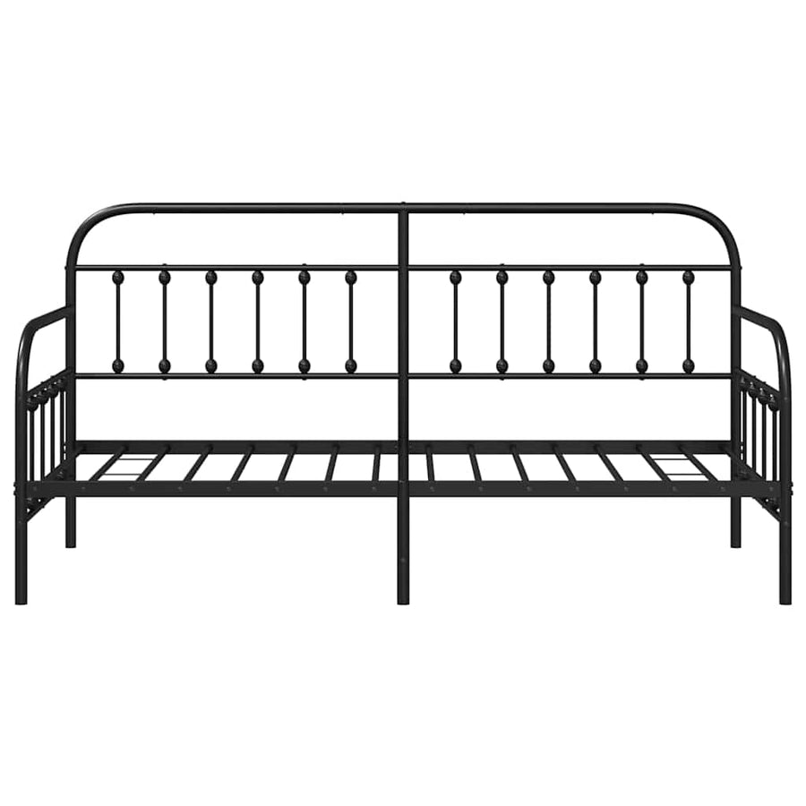 Bedframe voor een daybed met hoofdeinde Zwart 75 x 190 cm Staal