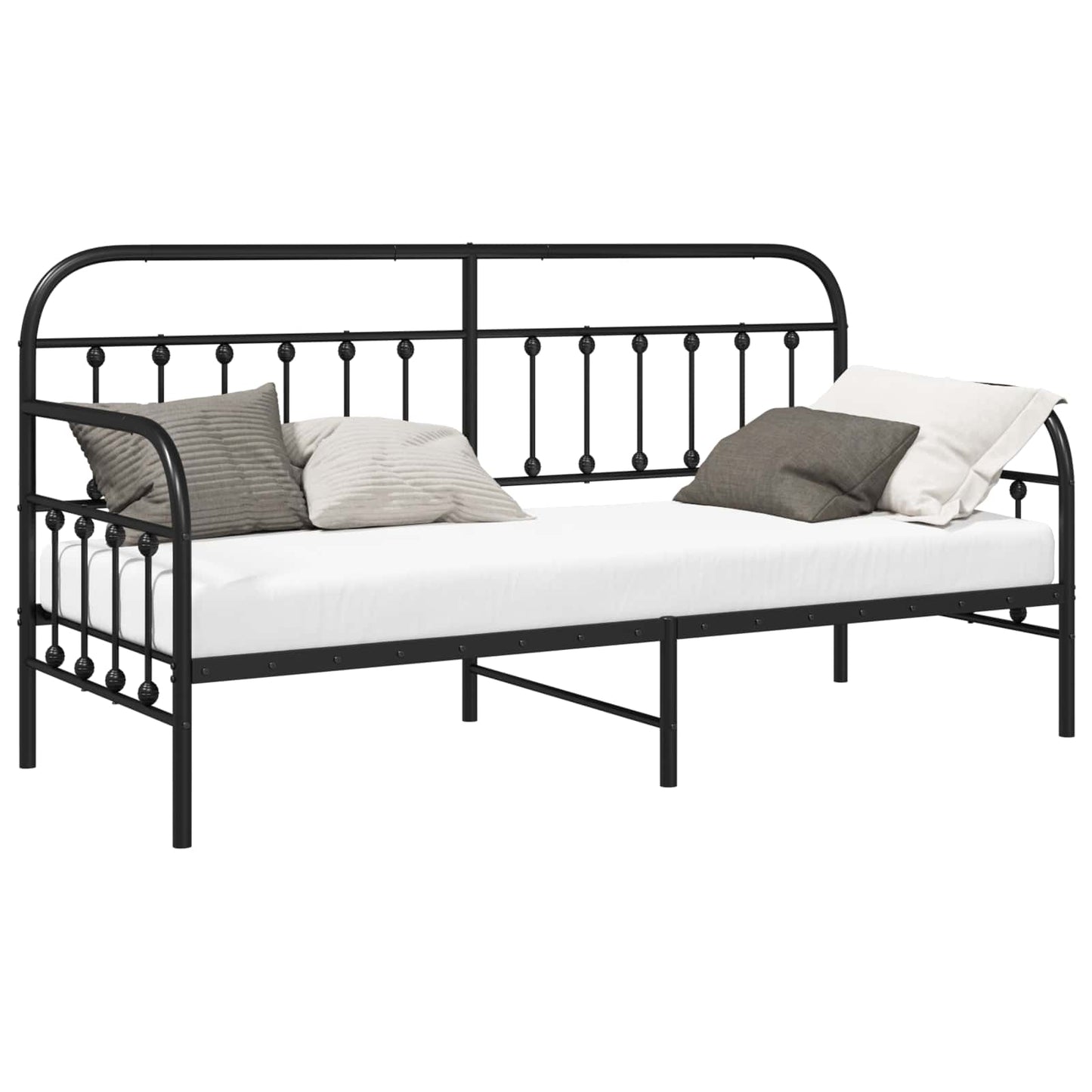 Bedframe voor een daybed Zwart 80 x 200 cm Gepoedercoat staal