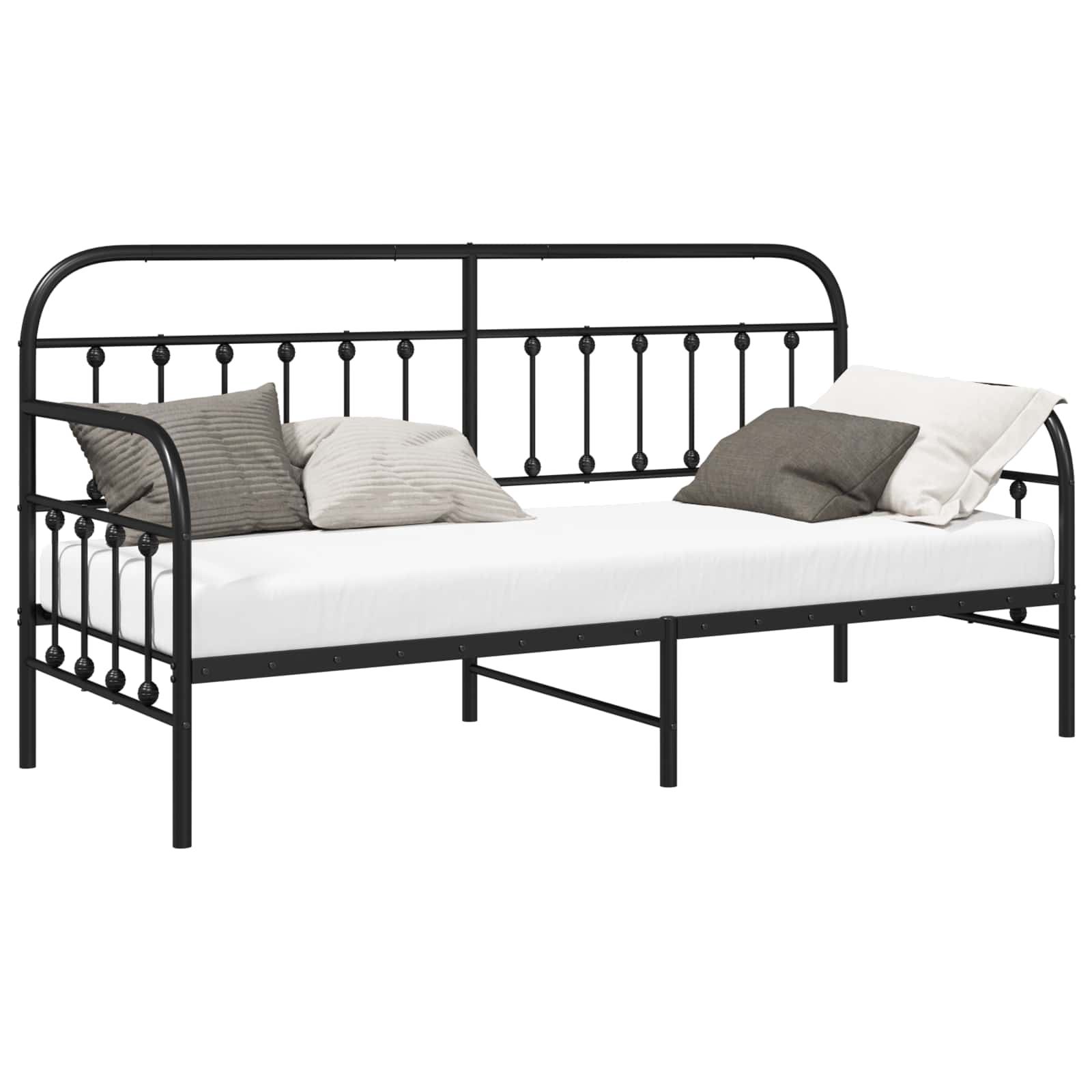 Bedframe voor een daybed Zwart 80 x 200 cm Gepoedercoat staal