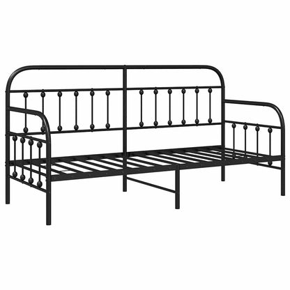 Bedframe voor een daybed Zwart 80 x 200 cm Gepoedercoat staal