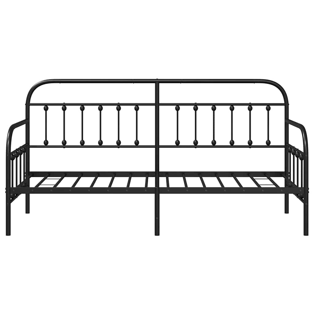 Bedframe voor een daybed Zwart 80 x 200 cm Gepoedercoat staal