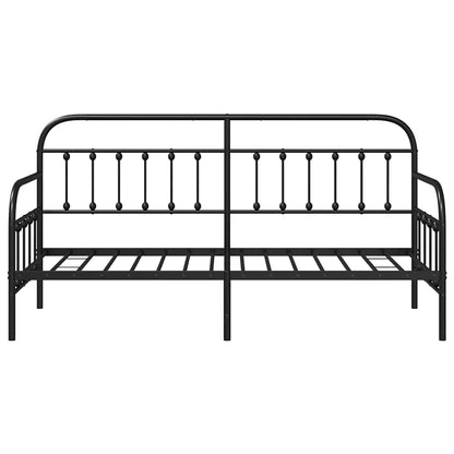Bedframe voor een daybed Zwart 80 x 200 cm Gepoedercoat staal