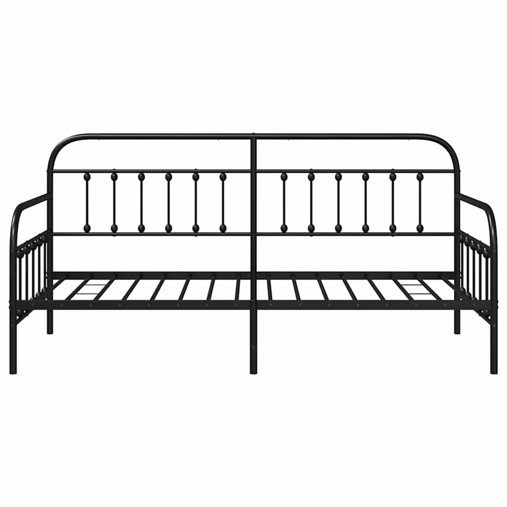 Bedframe voor een daybed Zwart 90 x 190 cm Gepoedercoat staal