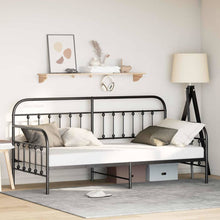 Bedframe voor een daybed Zwart 90 x 200 cm Gepoedercoat staal
