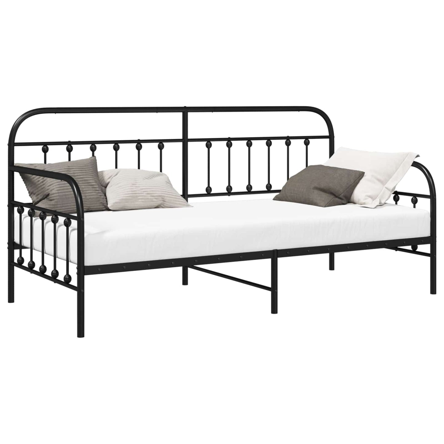 Bedframe voor een daybed Zwart 90 x 200 cm Gepoedercoat staal