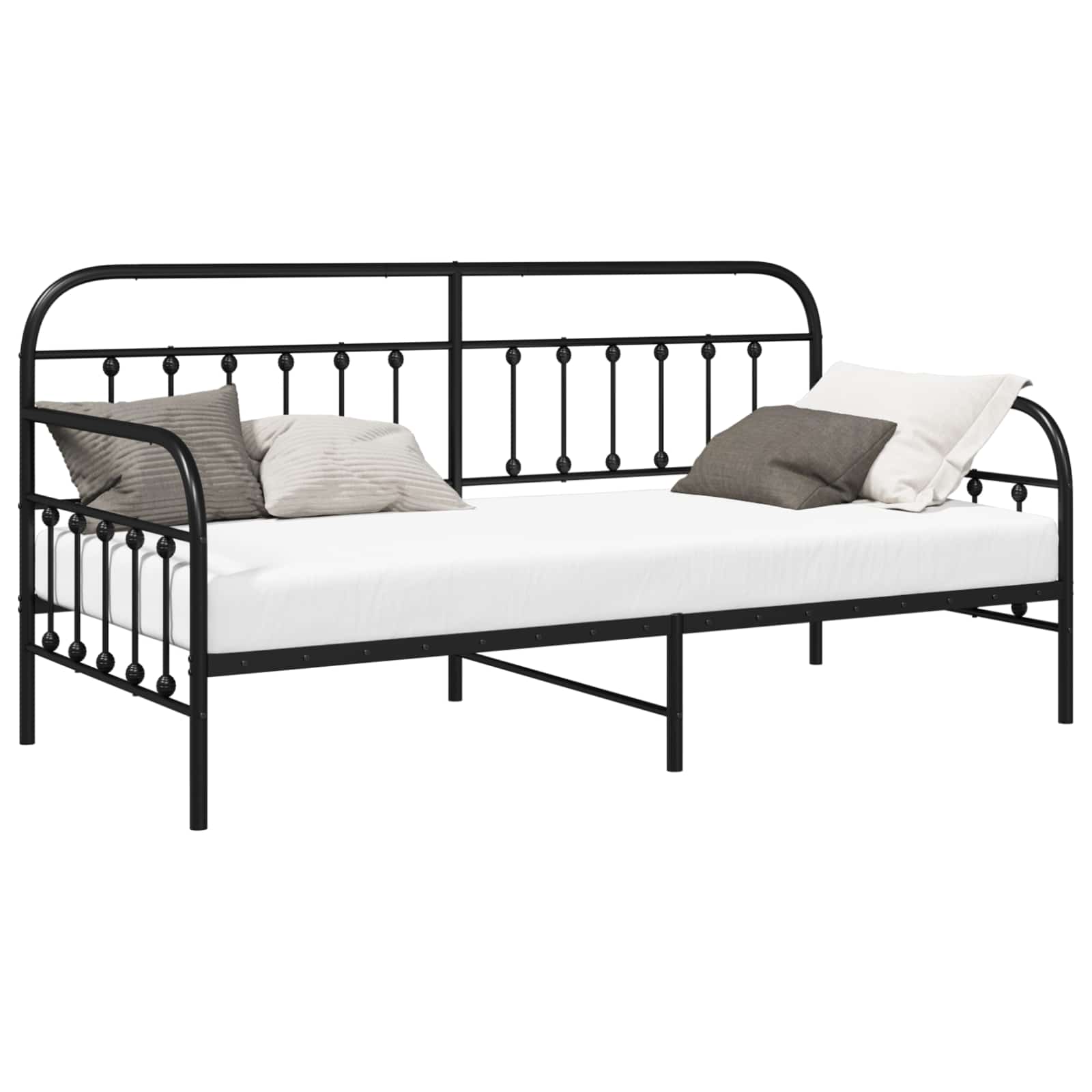 Bedframe voor een daybed Zwart 90 x 200 cm Gepoedercoat staal