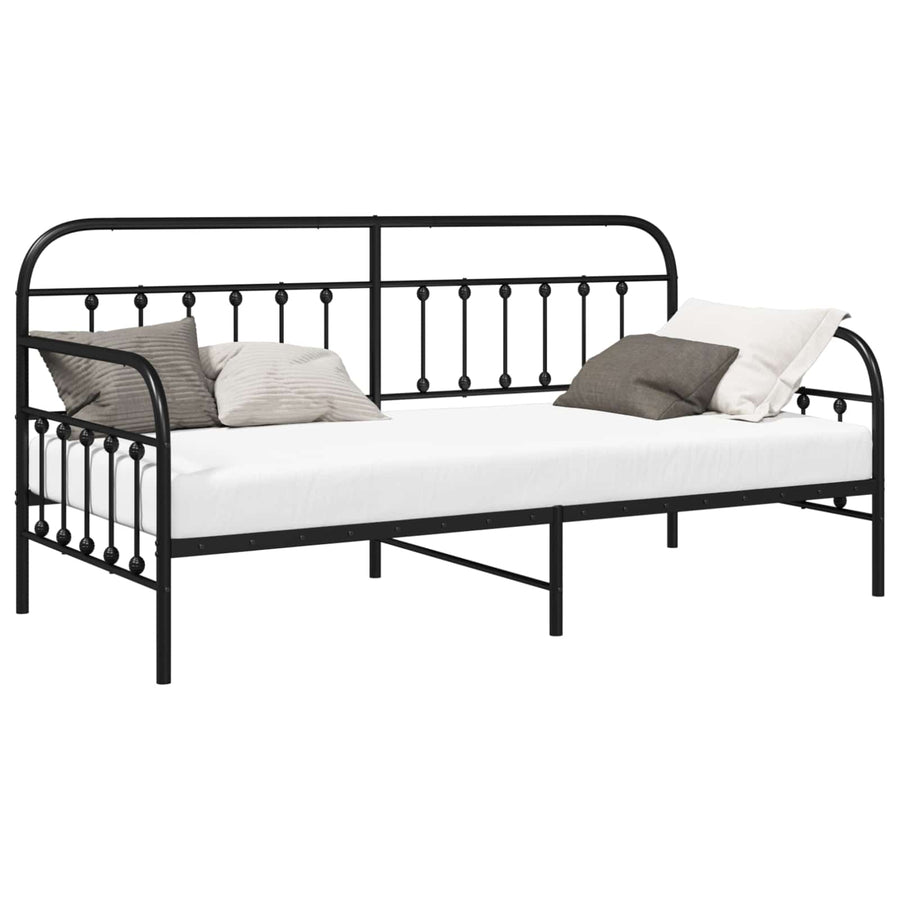 Bedframe voor een daybed Zwart 90 x 200 cm Gepoedercoat staal