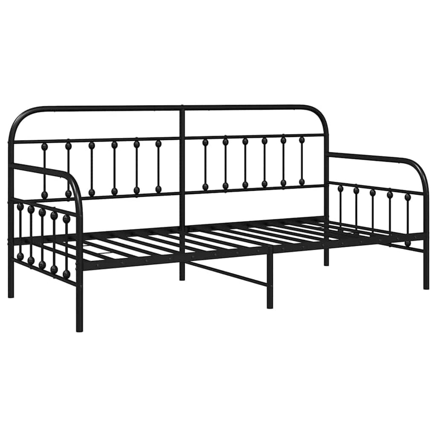 Bedframe voor een daybed Zwart 90 x 200 cm Gepoedercoat staal