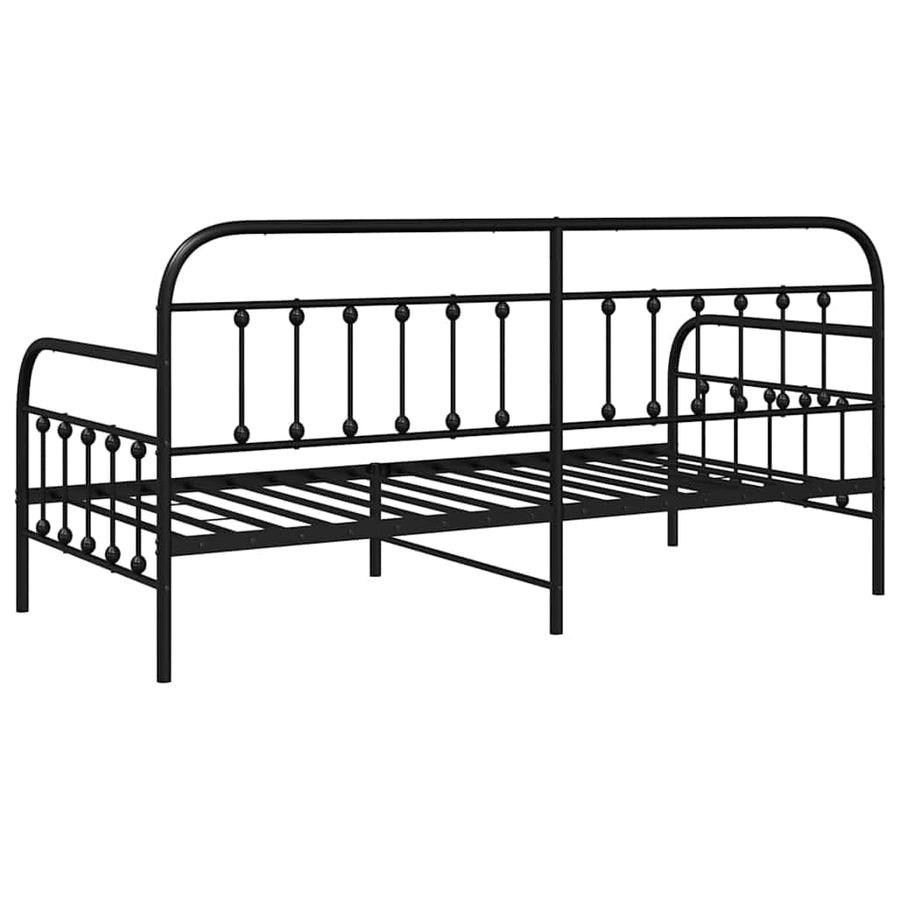 Bedframe voor een daybed Zwart 90 x 200 cm Gepoedercoat staal