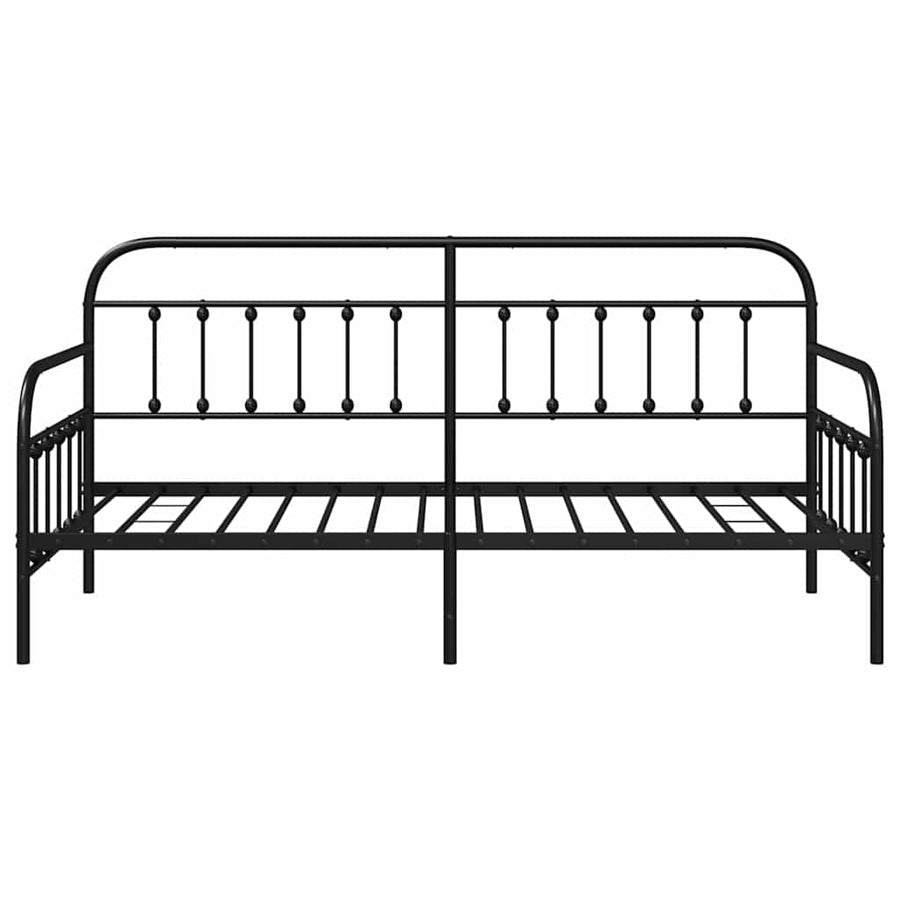 Bedframe voor een daybed Zwart 90 x 200 cm Gepoedercoat staal