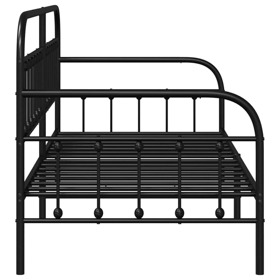 Bedframe voor een daybed Zwart 90 x 200 cm Gepoedercoat staal