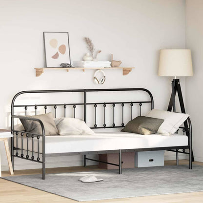Bedframe voor een daybed Zwart 100 x 200 cm Gepoedercoat staal