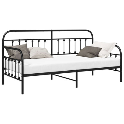 Bedframe voor een daybed Zwart 100 x 200 cm Gepoedercoat staal