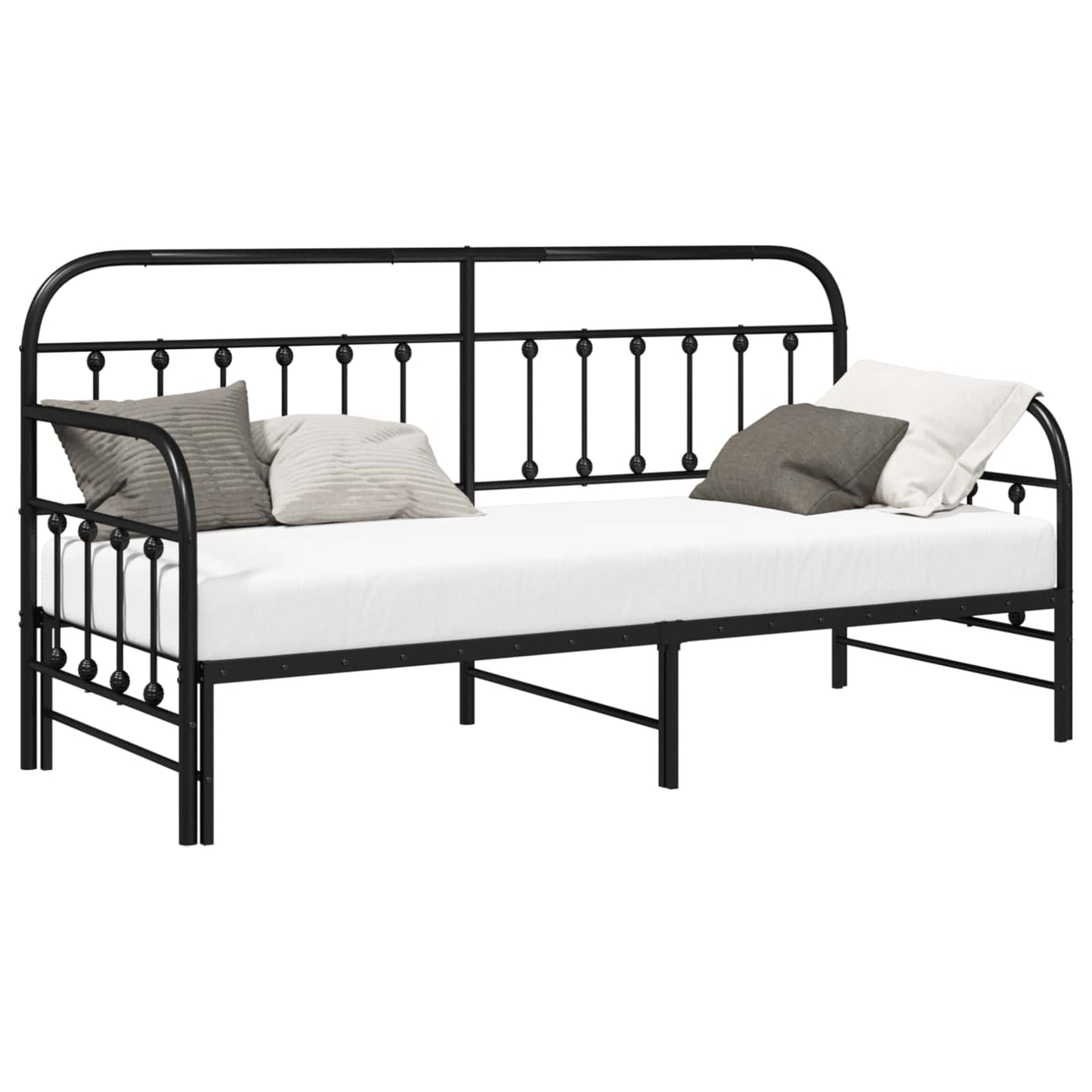 Bedframe voor een daybed Zwart 80 x 200 cm Gepoedercoat staal