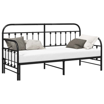 Bedframe voor een daybed Zwart 80 x 200 cm Gepoedercoat staal