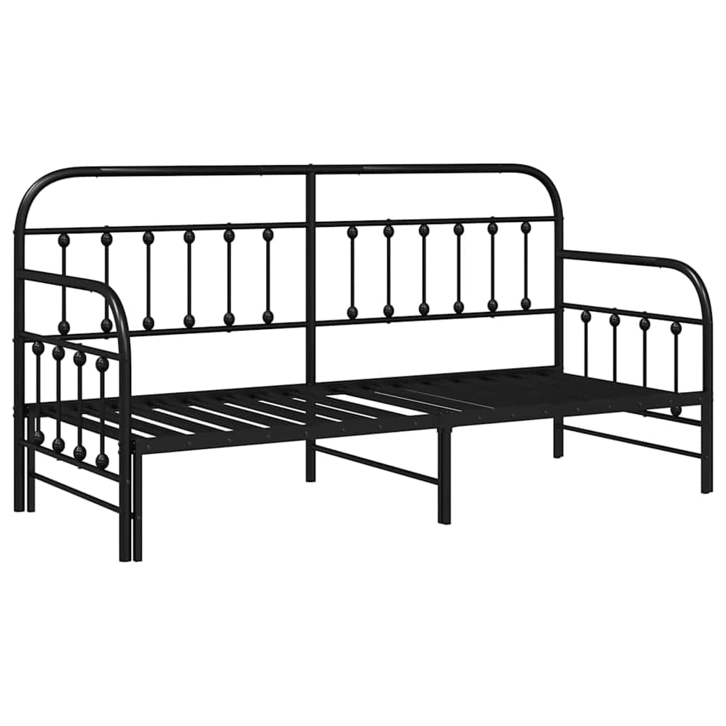 Bedframe voor een daybed Zwart 80 x 200 cm Gepoedercoat staal