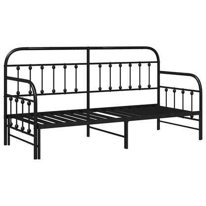 Bedframe voor een daybed Zwart 80 x 200 cm Gepoedercoat staal