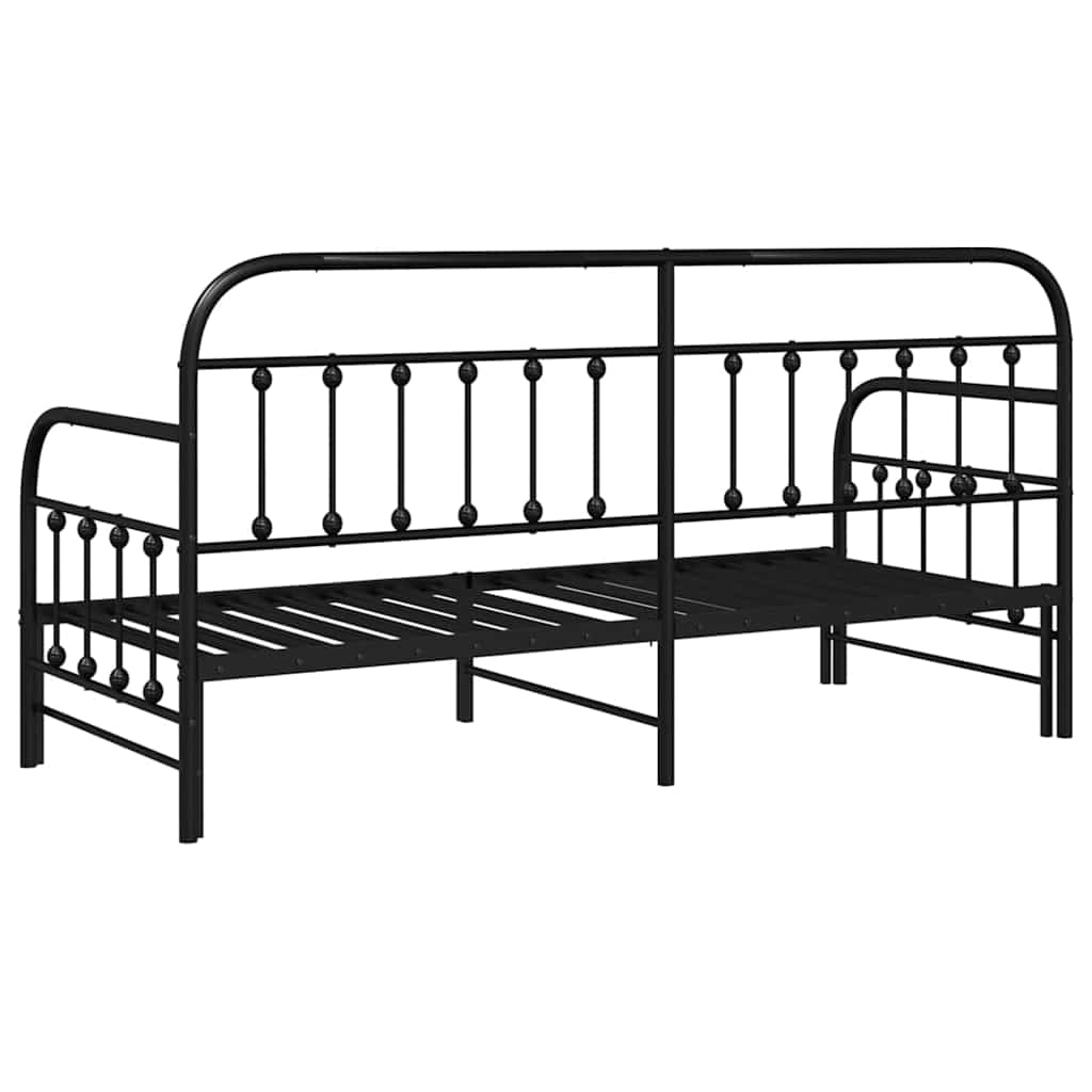 Bedframe voor een daybed Zwart 80 x 200 cm Gepoedercoat staal
