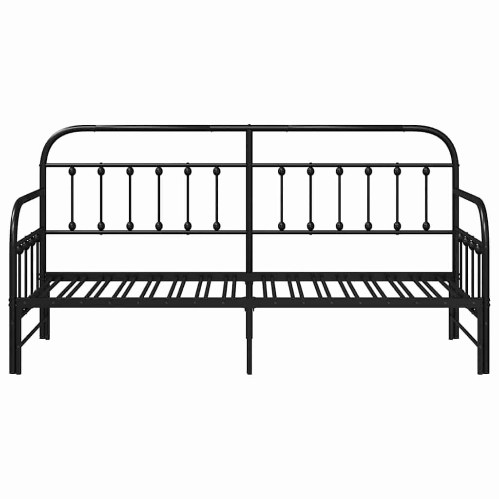 Bedframe voor een daybed Zwart 80 x 200 cm Gepoedercoat staal