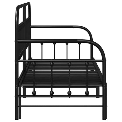 Bedframe voor een daybed Zwart 80 x 200 cm Gepoedercoat staal